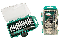 Handy hobby knife set with 12 interchangeable blades
