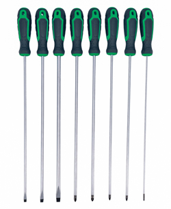 Eight-piece, extra-long-reach screwdriver set from Kamasa Tools that offers excellent quality and value