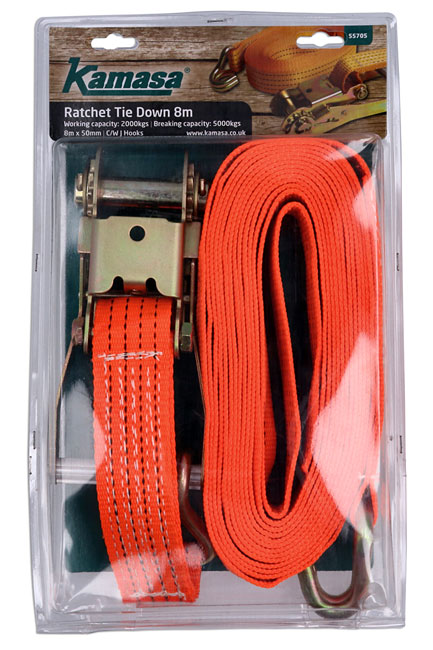 Kamasa 55705 Ratcheting Tie Down Strap - 5m x 50mm