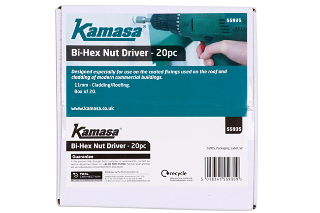 Kamasa 55935 Bi-Hex Nut Driver 11mm - 20pc