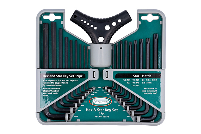 Kamasa 56038 Hex & Star* Key Set 19pc