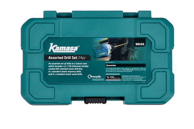 Kamasa 56151 Assorted Drill Set in Storage Case 24pc