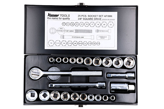 Laser Tools SS3622 Socket Set 3/8"D, 25pc